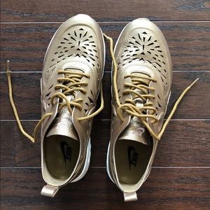 Nike Thea Joli Gold Perforated Shoe